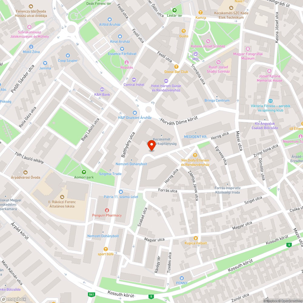 Parkolók felfestésének hiánya a Forrás utcában bejelentés helye