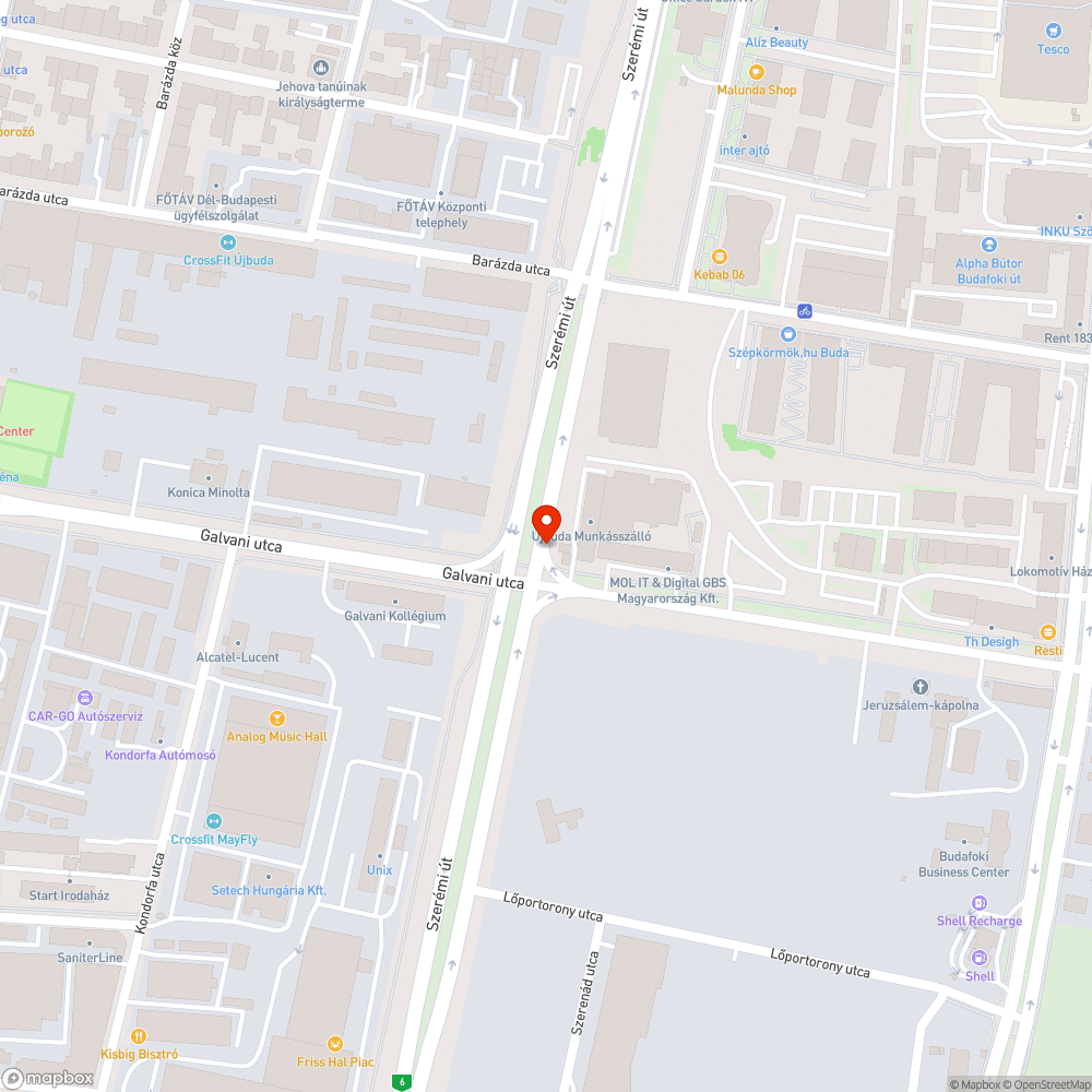 Kiszóródott murva bejelentés helye