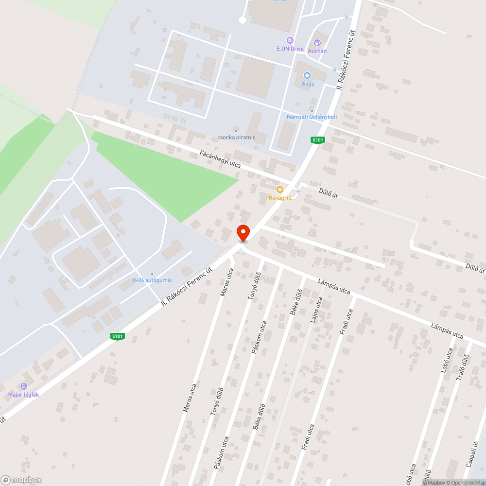 Óriás kátyú bejelentés helye