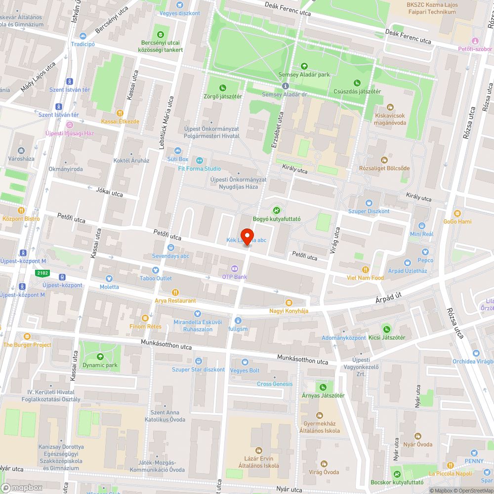 "Sötétkék, kora őszi este volt." és a Petőfi utcában sötét bejelentés helye