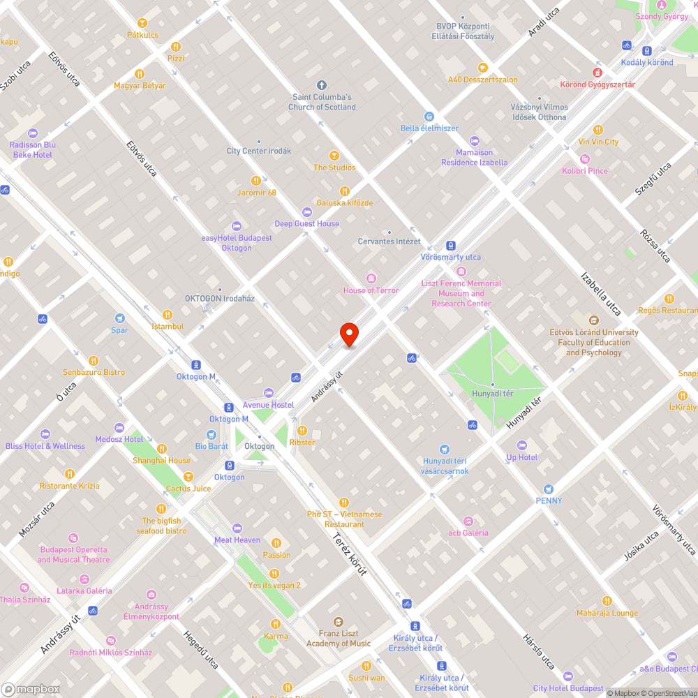 Kipusztult fák tömege az Andrássy úton bejelentés helye