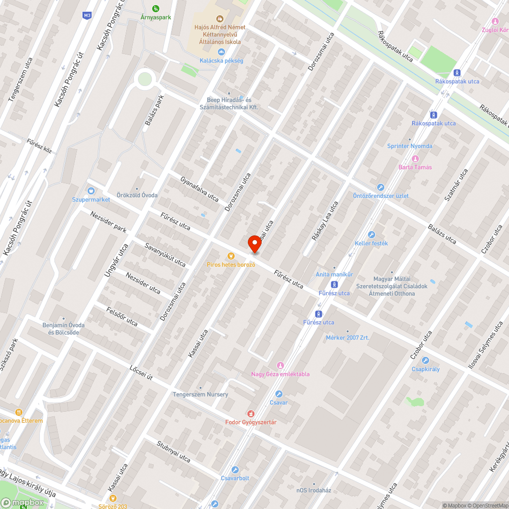 Kátyúk bejelentés helye