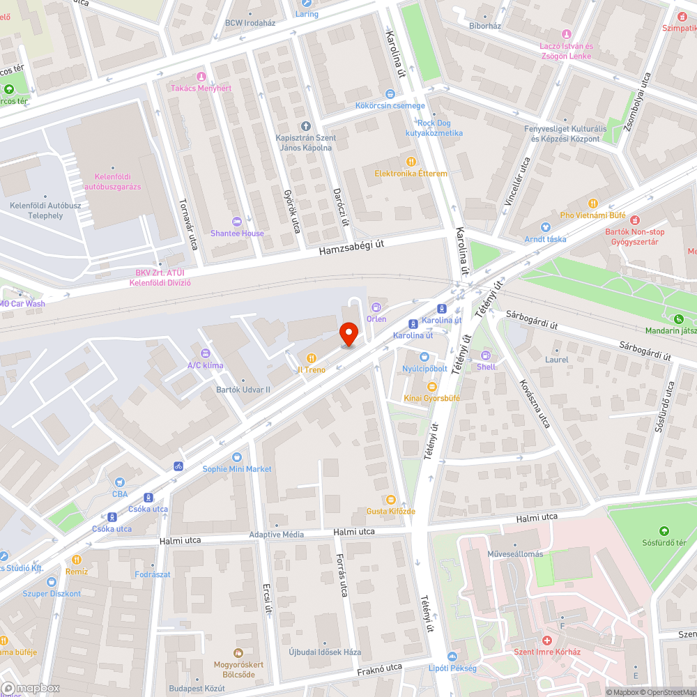 Botlásveszélyes kiálló térkövek a Bartók Béla úti járdán bejelentés helye