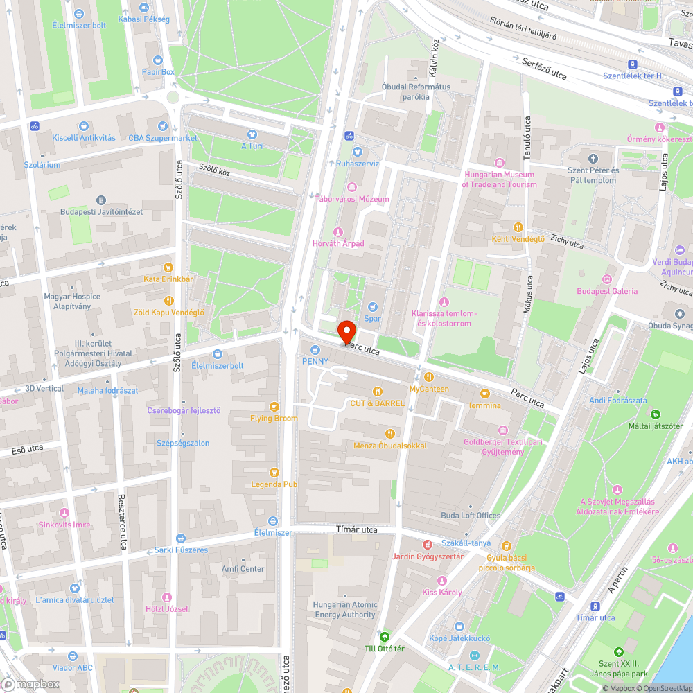 Perc utca kátyú bejelentés helye