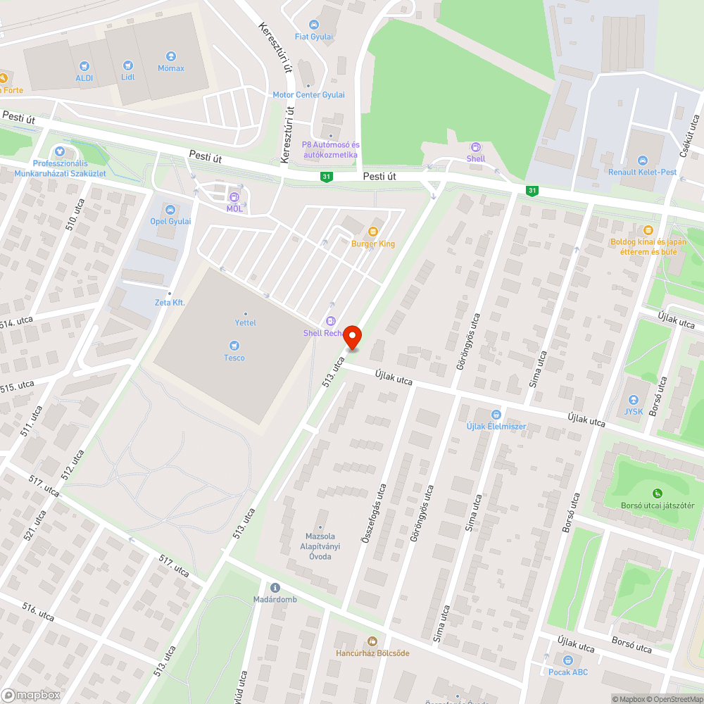 Levágott fa bejelentés helye