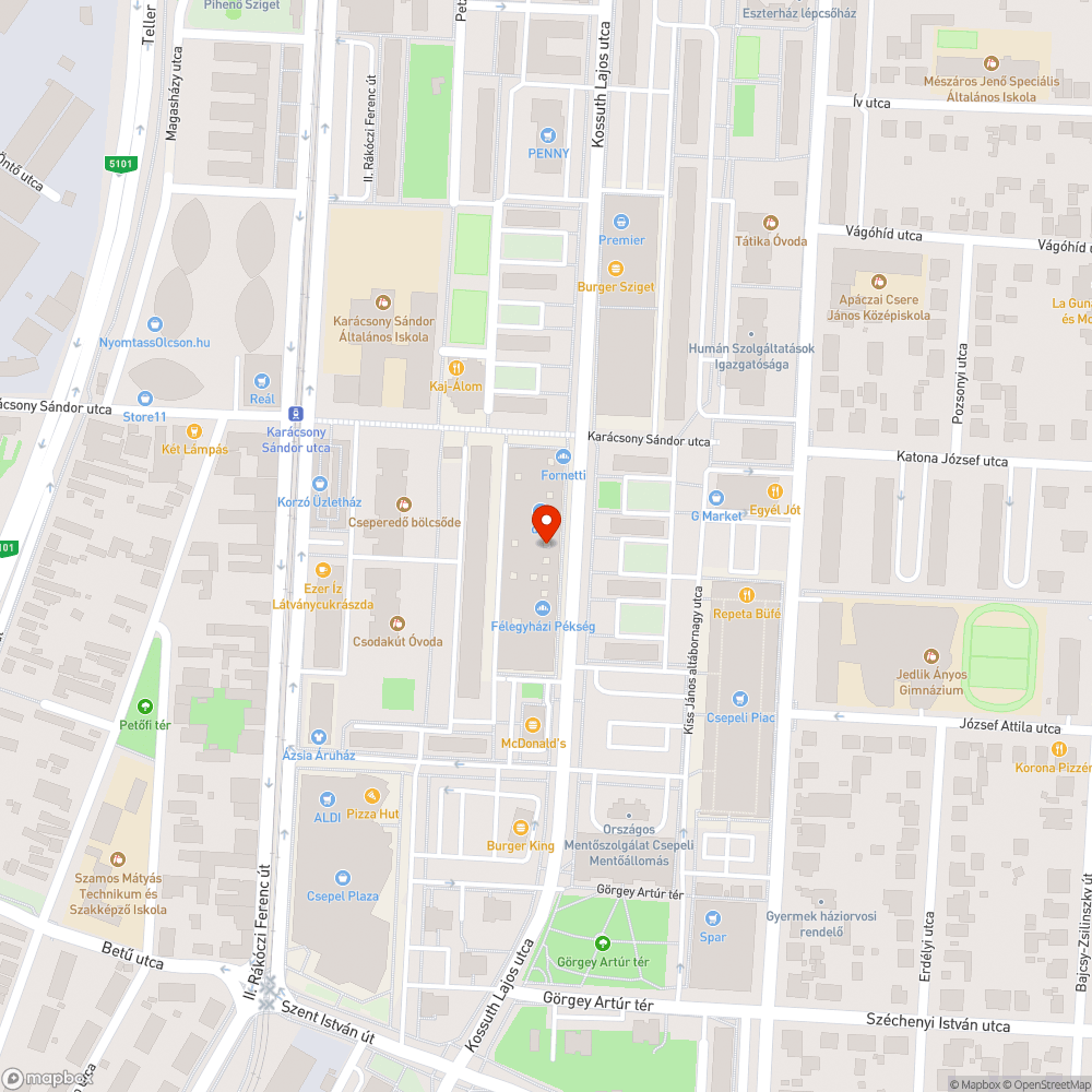 Sötét sikátor bejelentés helye