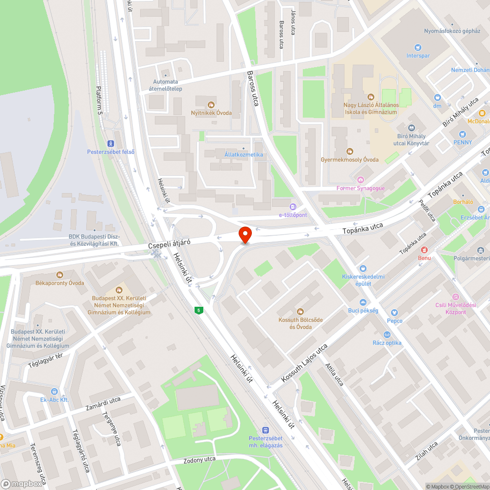 Kiszáradt fa bejelentés helye