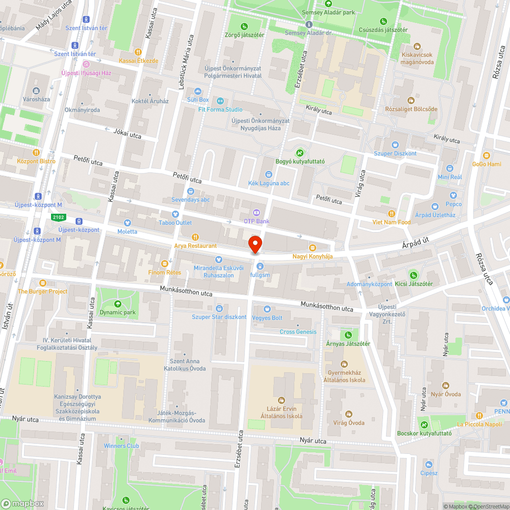 Iskolákhoz közeli zebra hiánya bejelentés helye