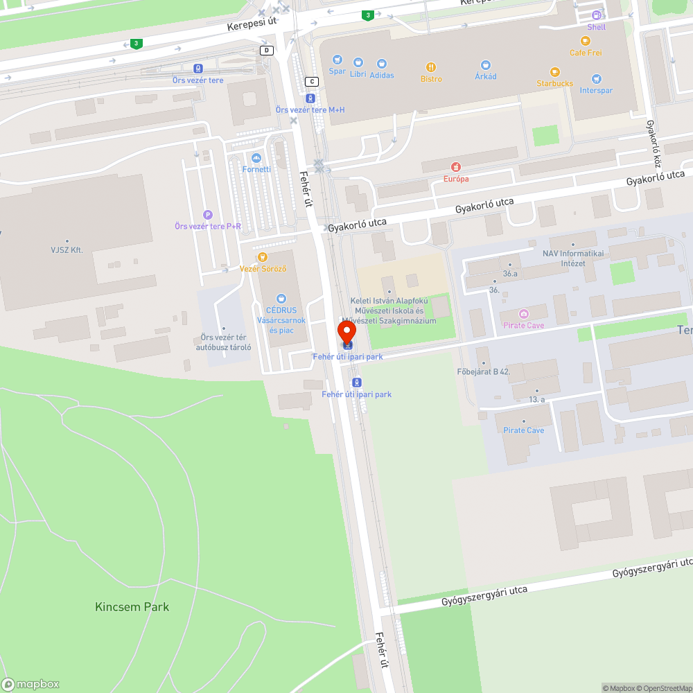 Útakadály bejelentés helye