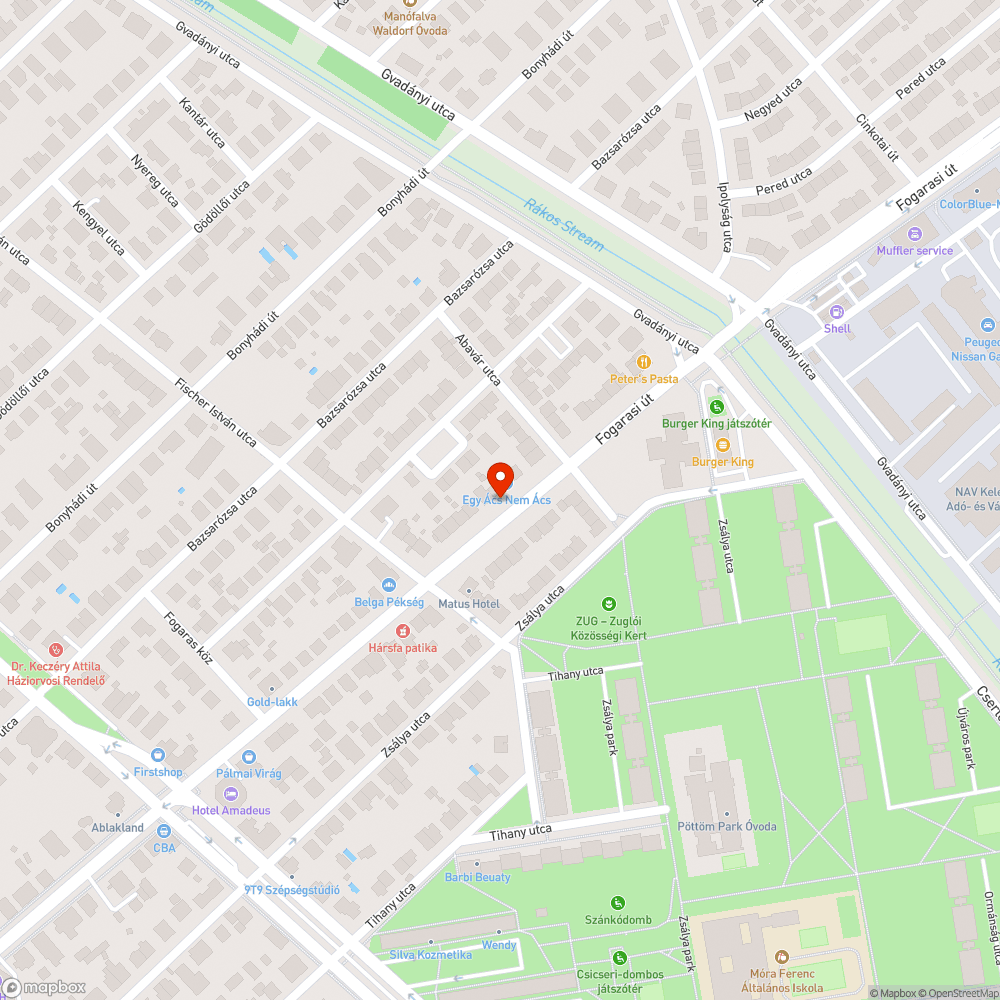 Buszok által kivájt kátyú bejelentés helye