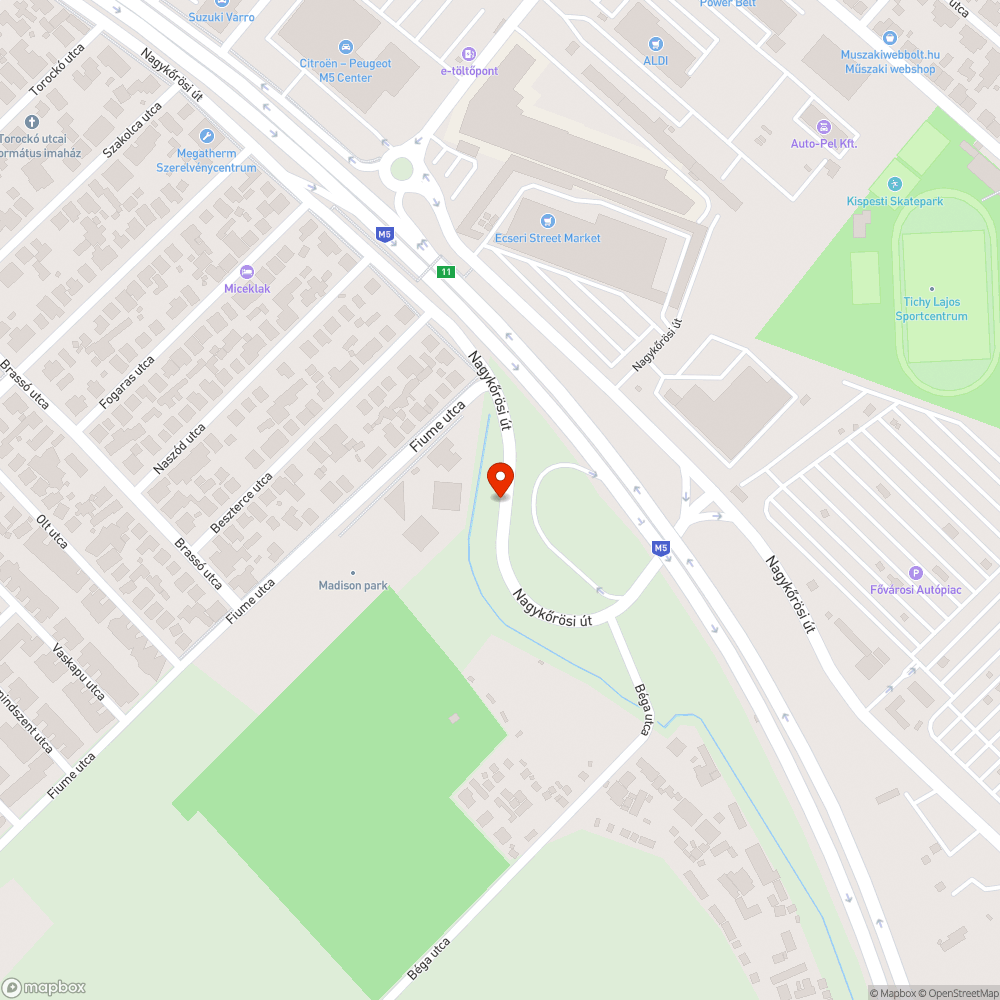 Illegális szemét a Fiume utca utáni kanyarban az út mentén bejelentés helye