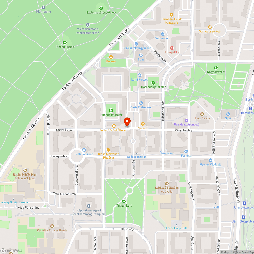 Elhagyott autó bejelentés helye