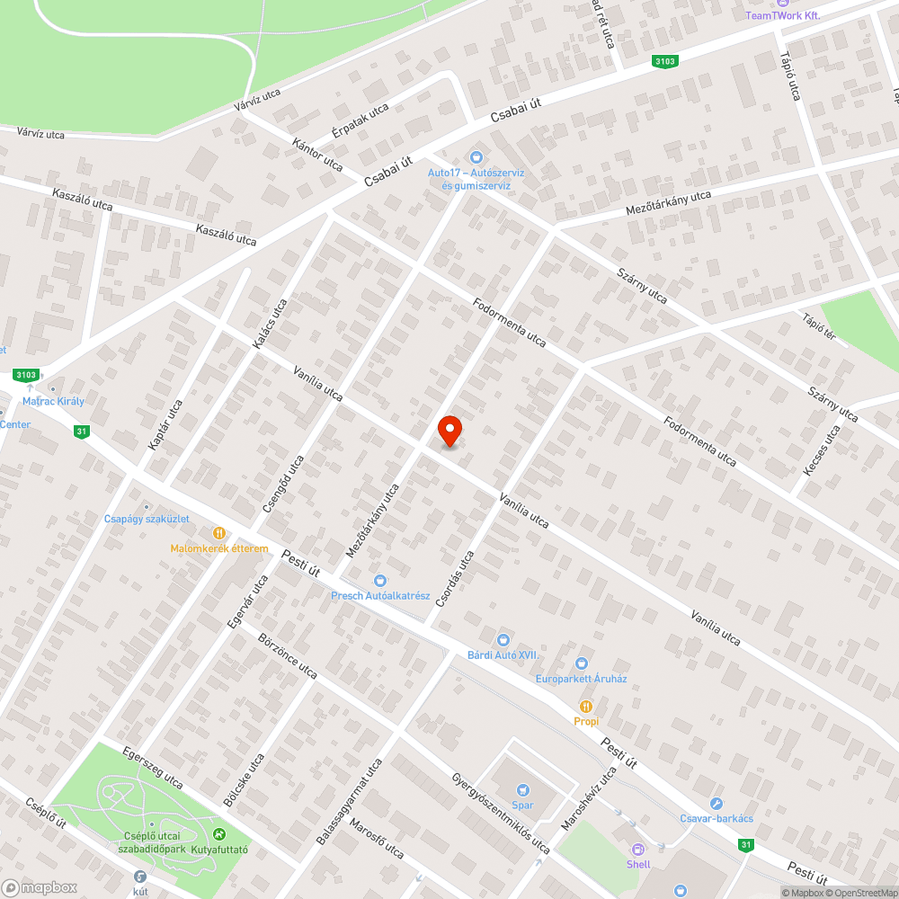 Csatorna bejelentés helye