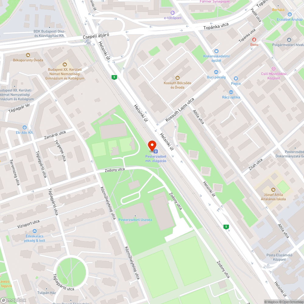 Beszakadásveszély bejelentés helye