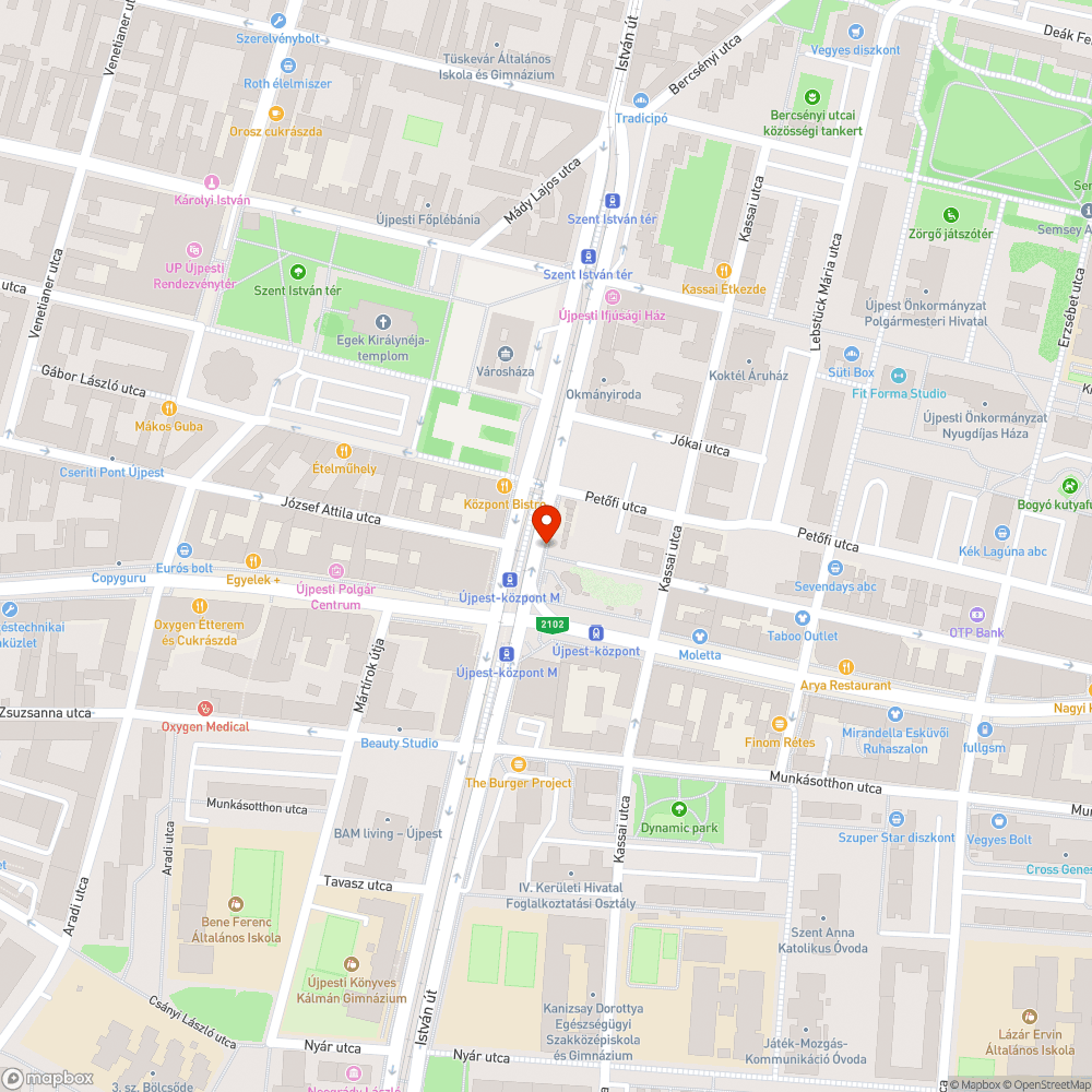 Hiányzó fák bejelentés helye