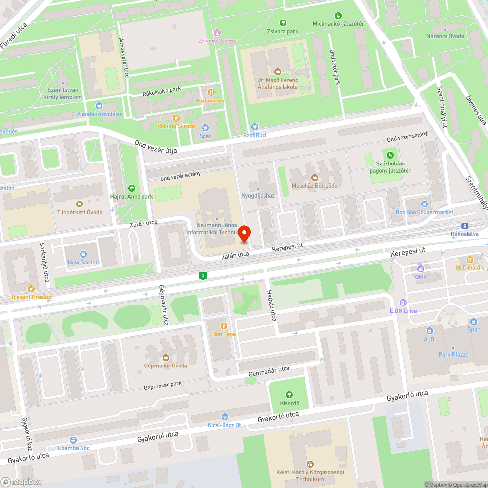 Mély kátyú bejelentés helye