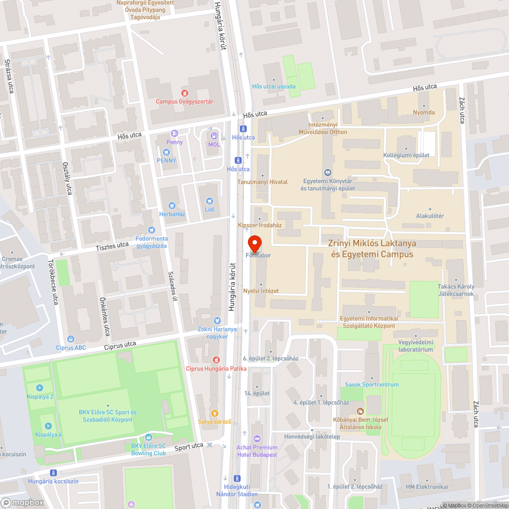 Meghibásodott tűzcsap bejelentés helye