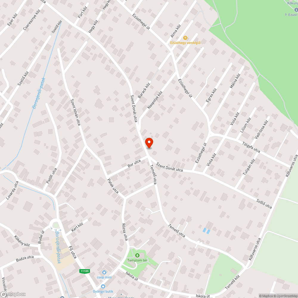 Kátyús Szent Donát utca bejelentés helye