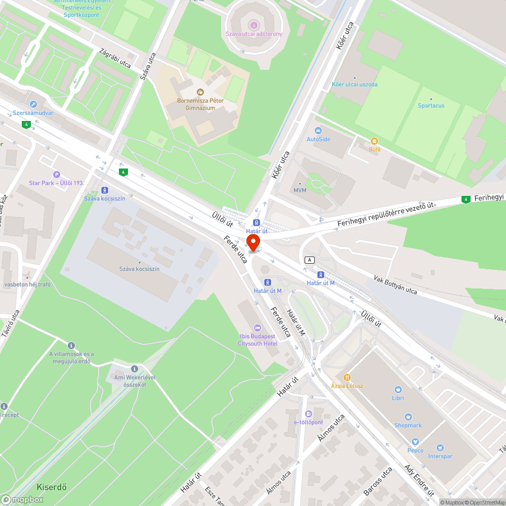 Határ útnál mocsok a járda mentén bejelentés helye