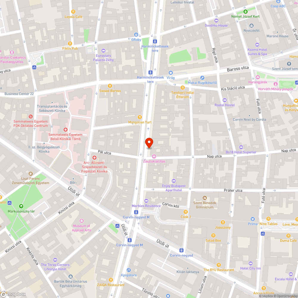 Lukas távközlési fedlap a József körút / Nap utcánál bejelentés helye