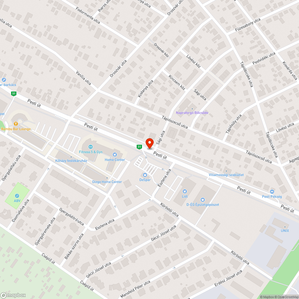 Tábla a járda közepén bejelentés helye