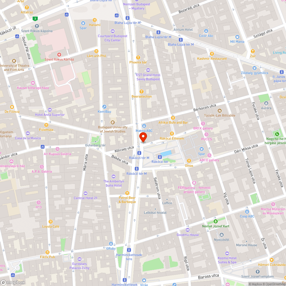 Kihámlott fedlap a Rákóczi térnél bejelentés helye