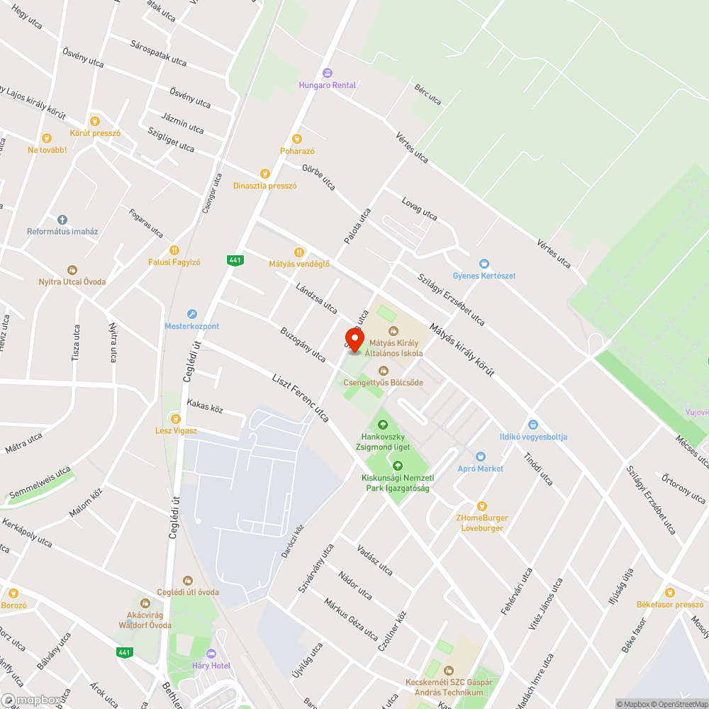 Hibás napelemes közvilágítás a Hermann Ottó téren bejelentés helye