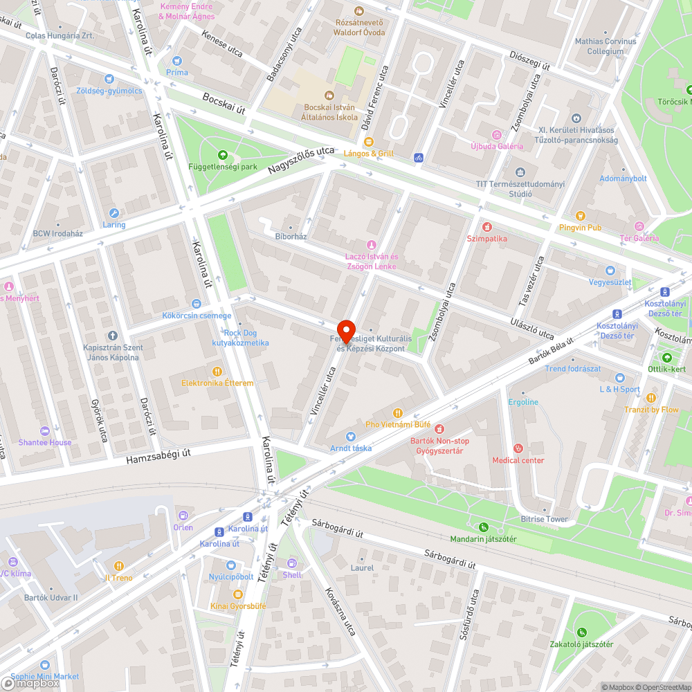 Beszakadó járda a Vincellér utca 38 előtt bejelentés helye