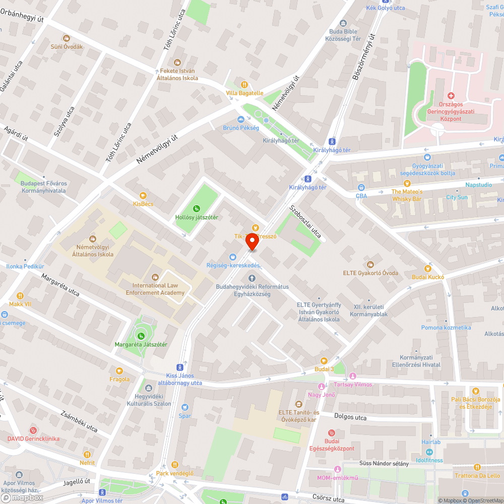 Eltömődött víznyelő bejelentés helye