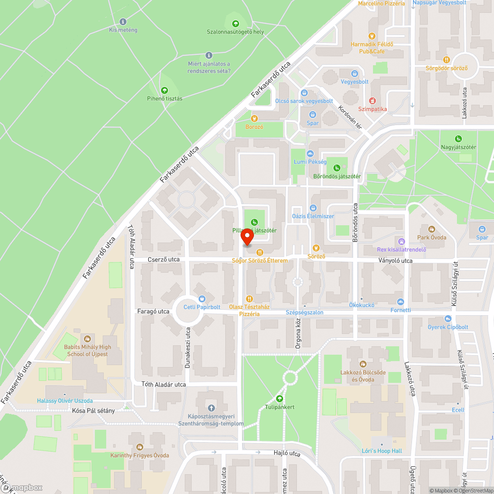 Elhagyott autó bejelentés helye