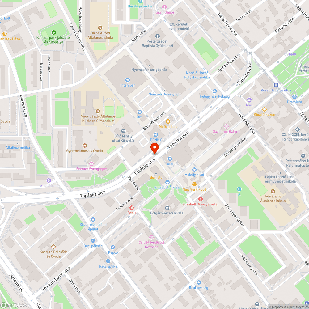 Pesterzsébet Városközpont mocsok bejelentés helye