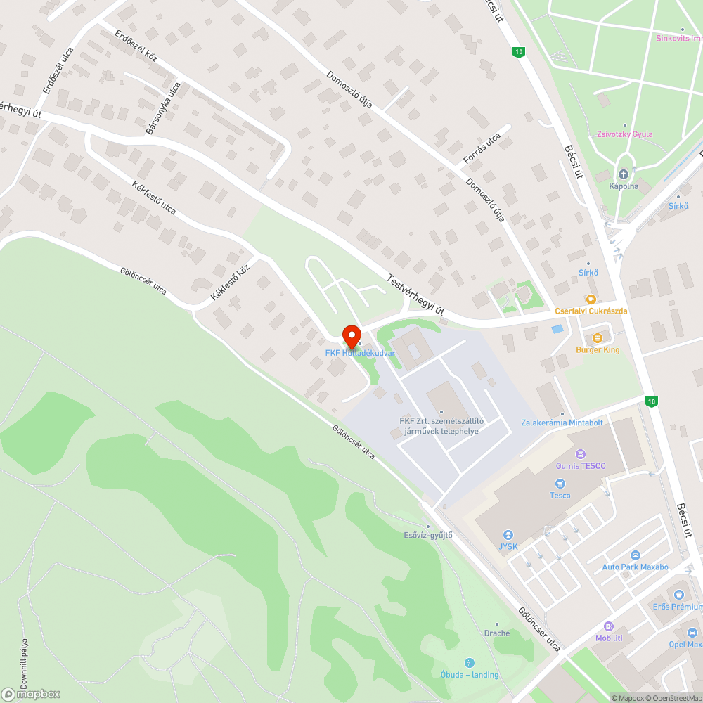 III. ker. FKF udvar előtt rendszeres szemétlerakás bejelentés helye