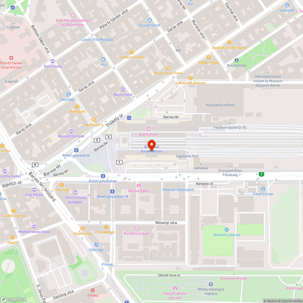 Keleti pályaudvar Kerepesi felőli oldala szemetes bejelentés helye