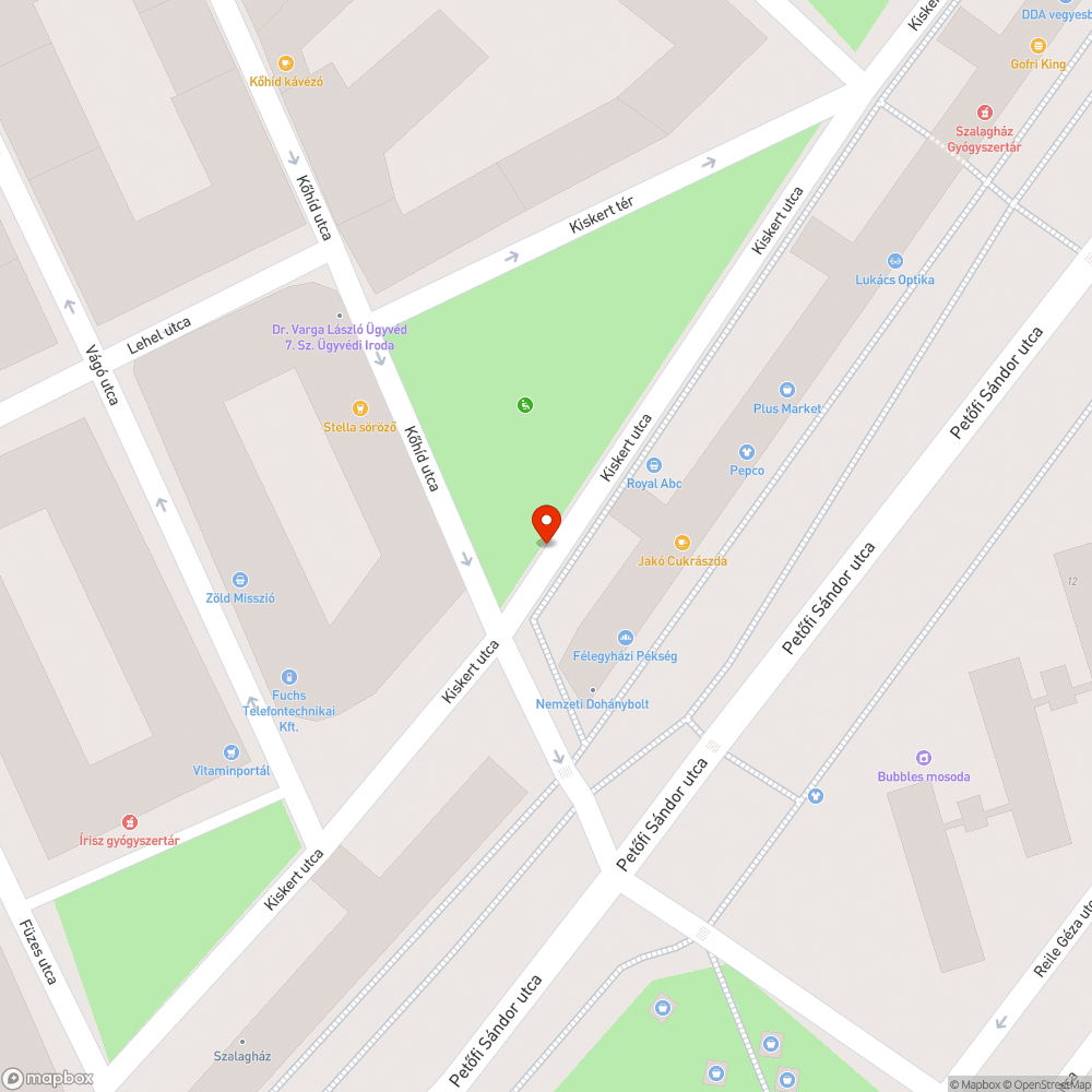 Kátyú a Kiskert utcán bejelentés helye