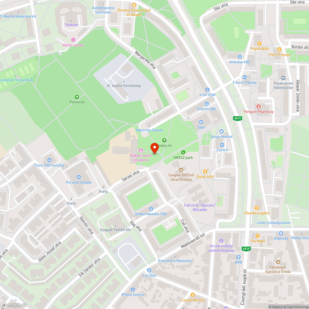 Villanyoszlop nyitott bejelentés helye