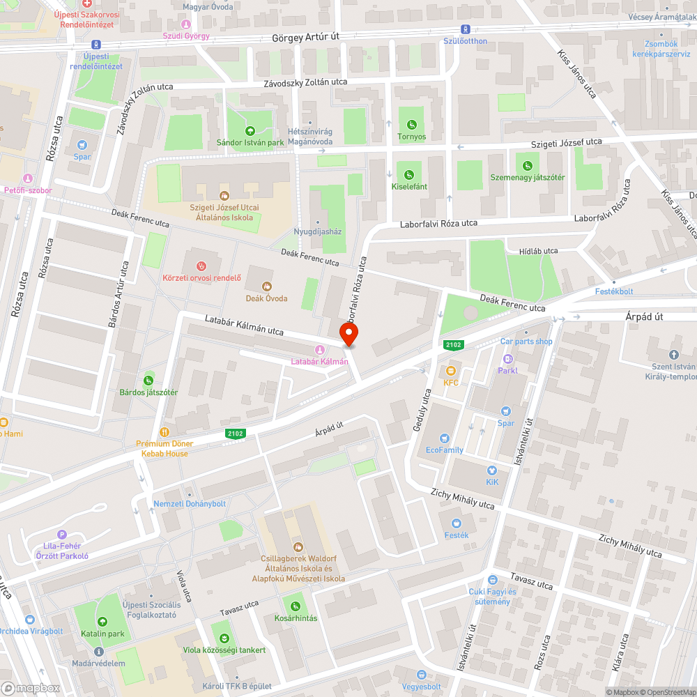 Renault Twingo (zöld) bejelentés helye