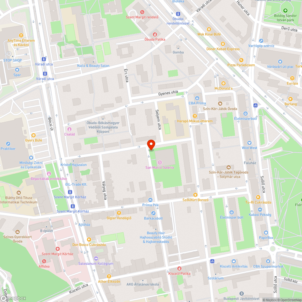 San Marco utcai könyvmegálló eltűnt bejelentés helye