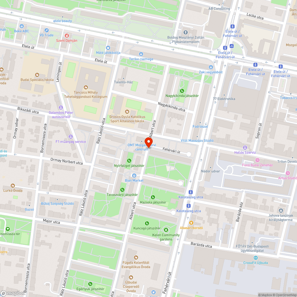 Elpusztult fa az Albert utcában bejelentés helye