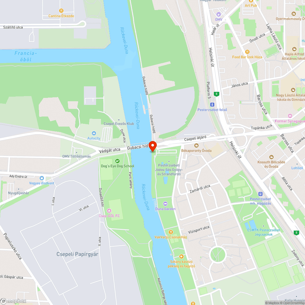 Csúszós sóder maradék a Duna partján bejelentés helye