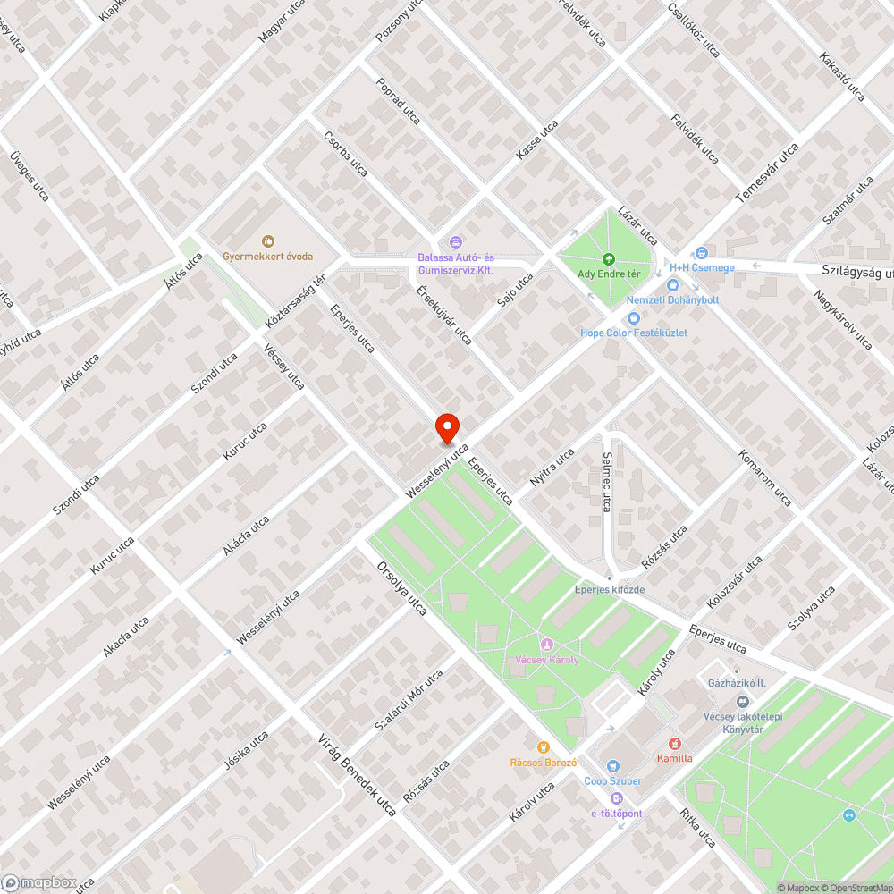 Kiszáradt fa bejelentés helye