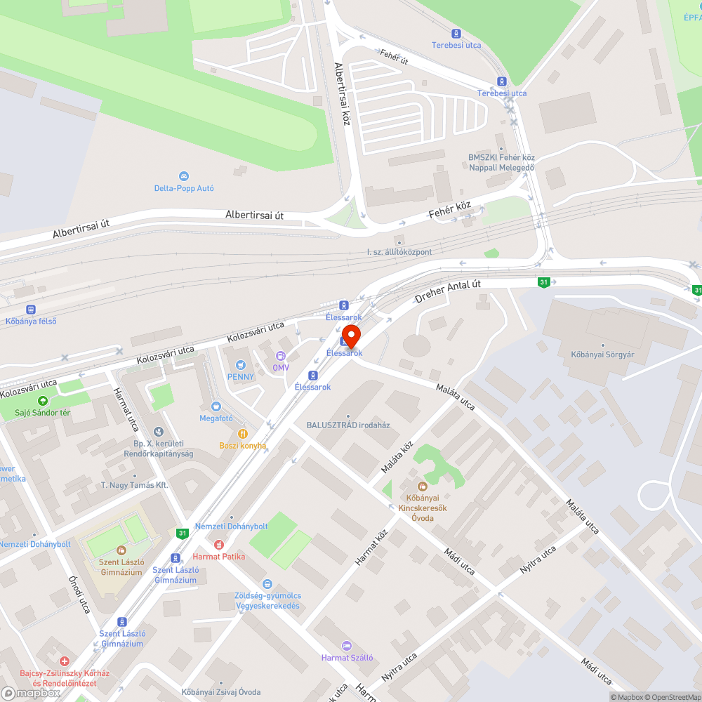 Balesetveszélyes kereszteződés Kőbányán bejelentés helye