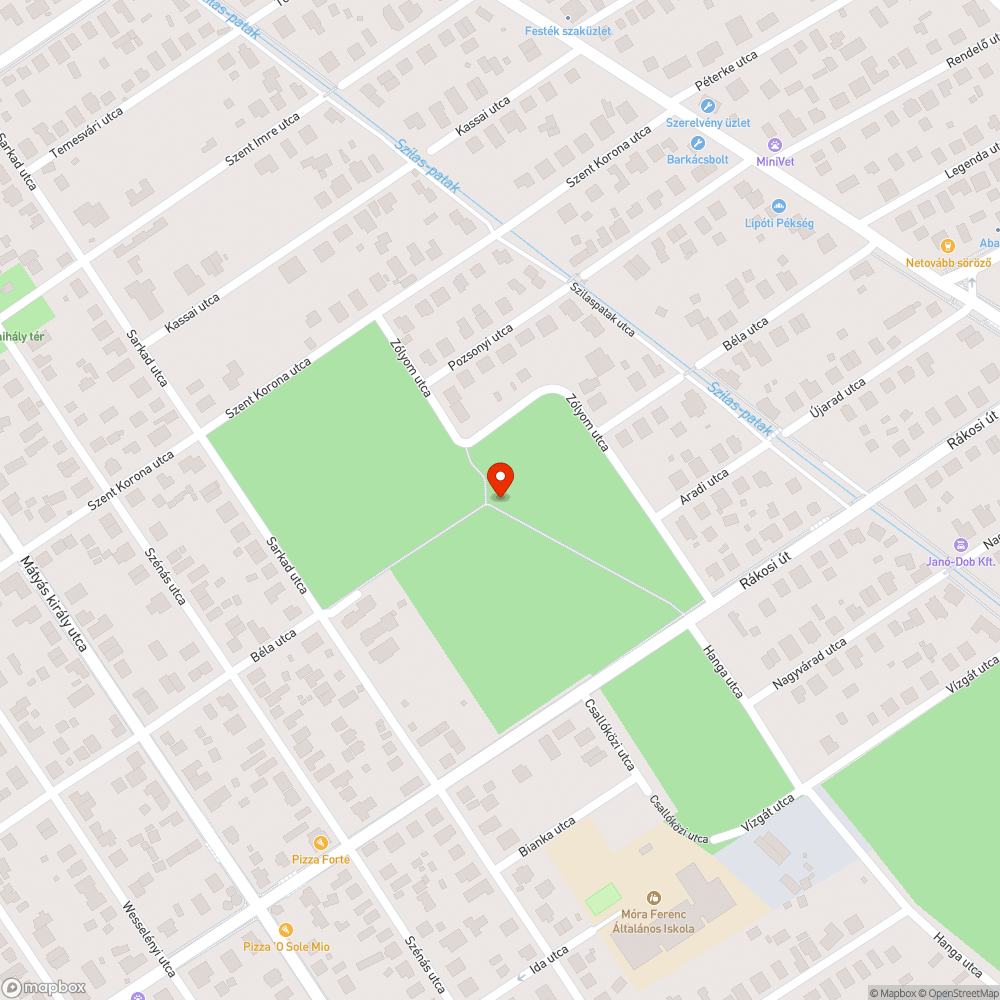 Lehullott falevelektől csúszóssá vált kerékpárút bejelentés helye