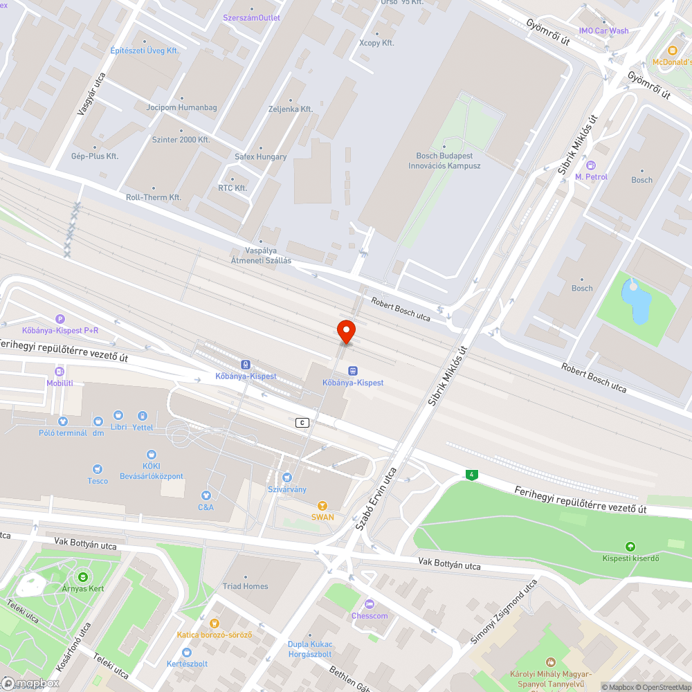 Kőbánya Kispesti BKV. Terminal bejelentés helye