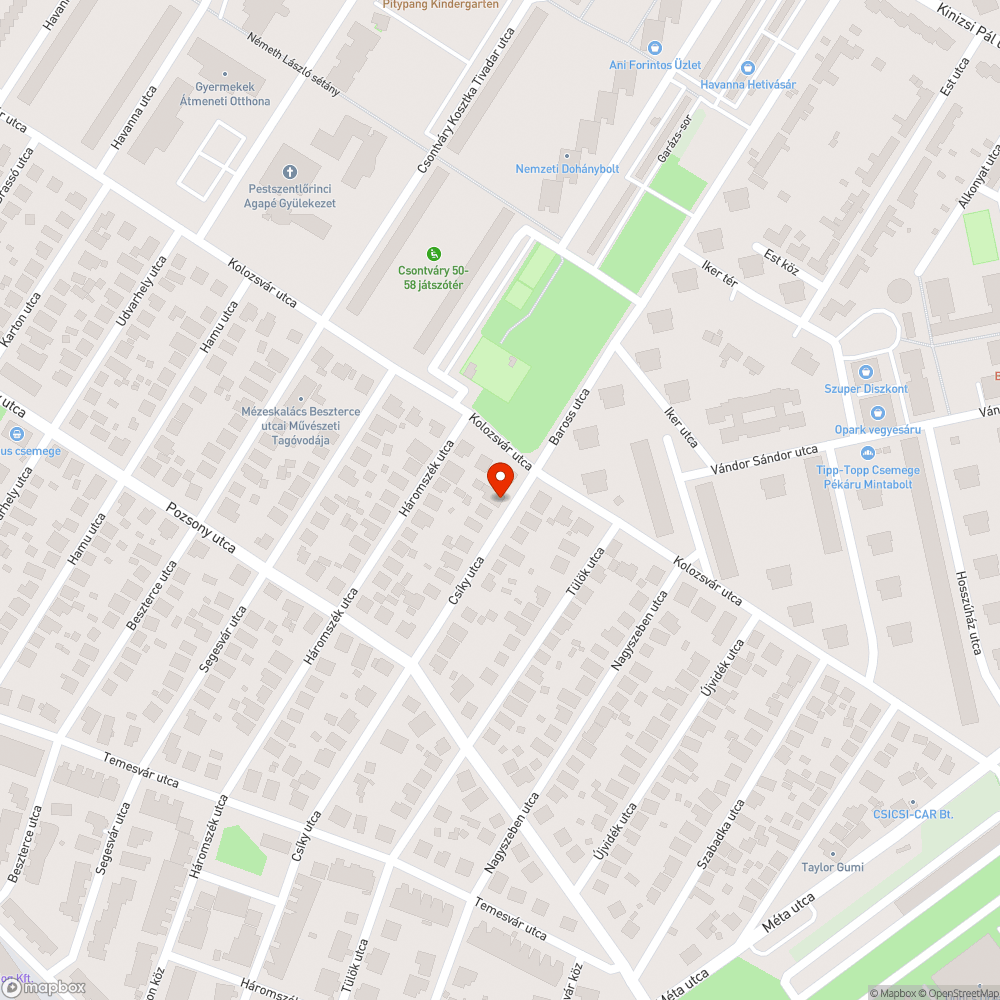 Járdahiba bejelentés helye