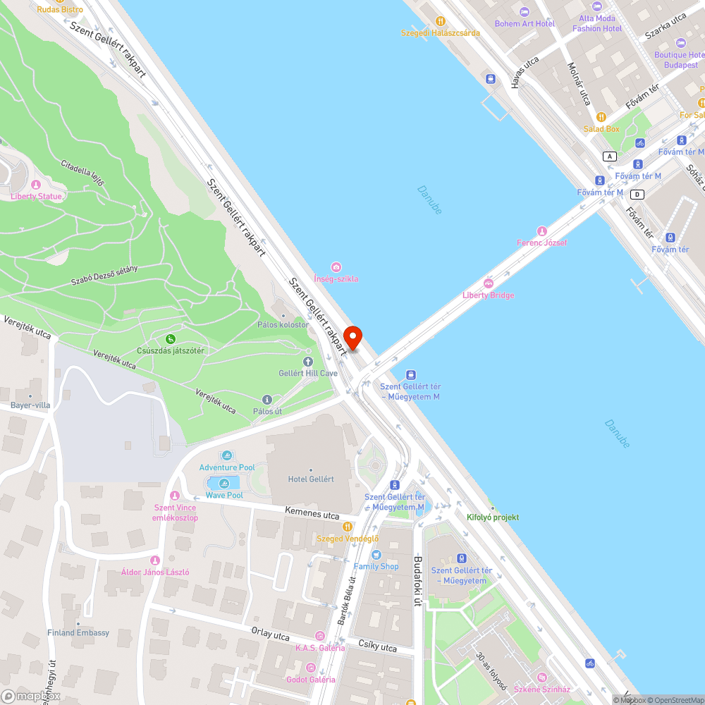 Szent Gellért tér rakpart bejelentés helye