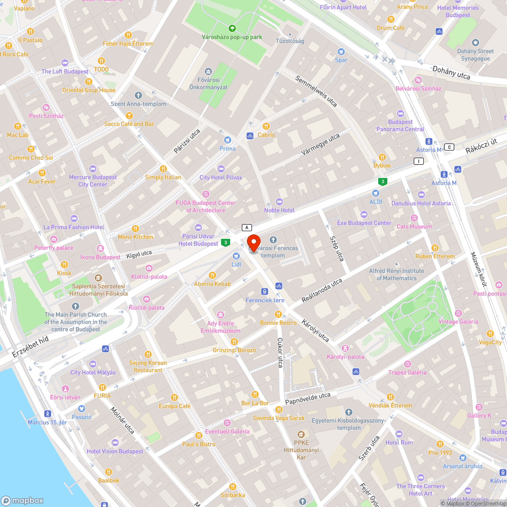 Nereidák kútja, Ferenciek tere bejelentés helye