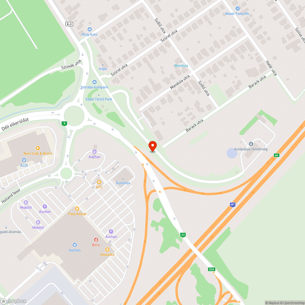 M7 Auchan lehajto bejelentés helye