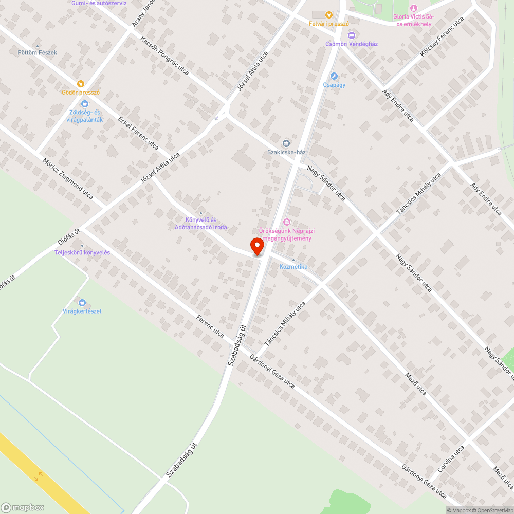 Hiányzó tábla bejelentés helye