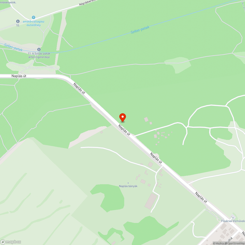 Naplás út fel nem újított szakaszán bejelentés helye