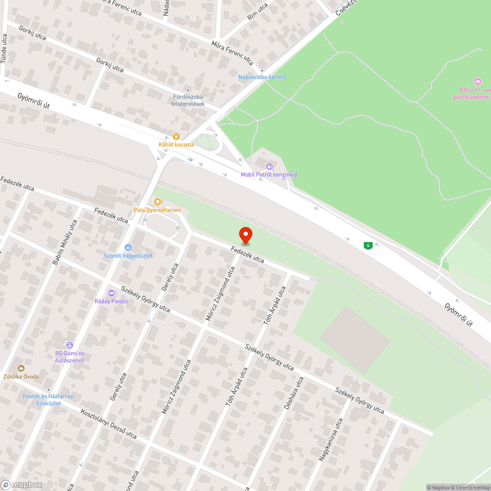 Az úttest felét elfoglaló növényzet. bejelentés helye